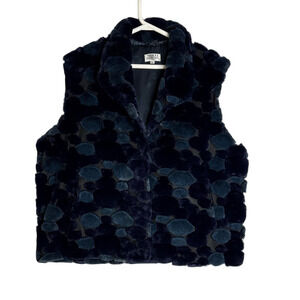 Moffi International Dark Blue Faux Fur Vest